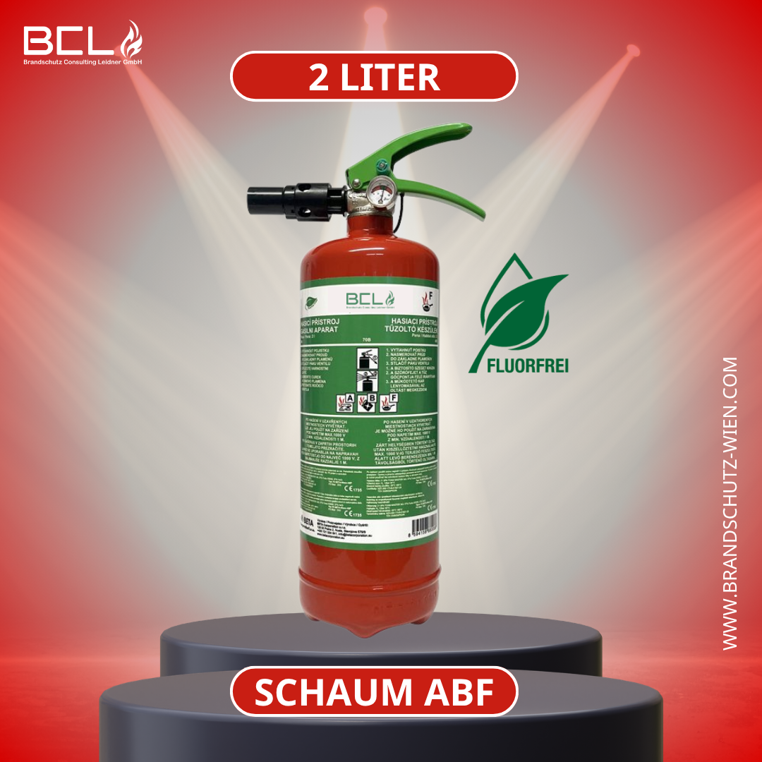 2 Liter ABF - Schaum Feuerlöscher / Fettbrandlöscher